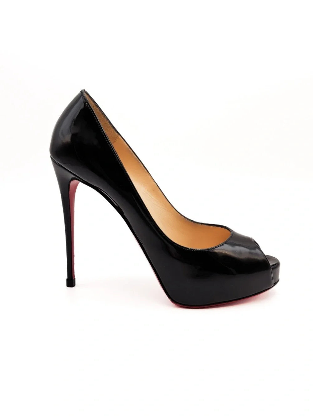 Christian Louboutin Very Prive 120 Black Patent Leather Pumps EU 37